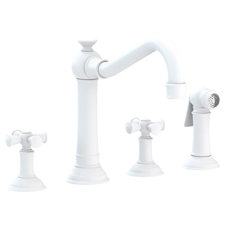 Kitchen Faucet Jacobean Widespread 8 Inch Spread 2 Cross ADA French Gold PVD Sidespray Spout Height 6 Inch 1.8 Gallons per Minute - Frankwebs