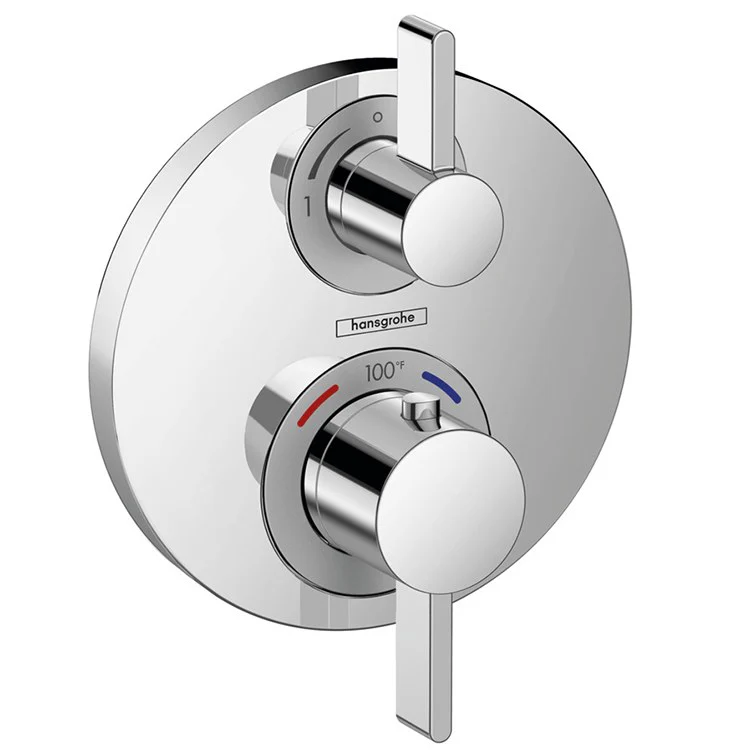 Thermostatic Trim Ecostat S with Volume Control 2 Lever Matte Black ADA for Rough-In Valve with Service Stops 01850181 6.0 Gallons per Minute Escutcheon Handle Metal - Frankwebs