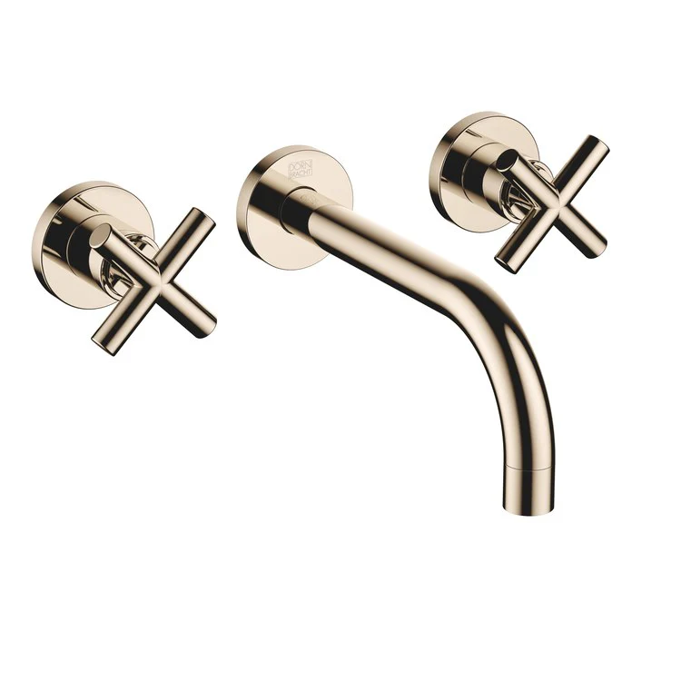 Lavatory Faucet TARA Wall Mount Mixer 2 Cross ADA WaterSense Chrome 1.2 Gallons per Minute Less Drain 3 Hole - Frankwebs