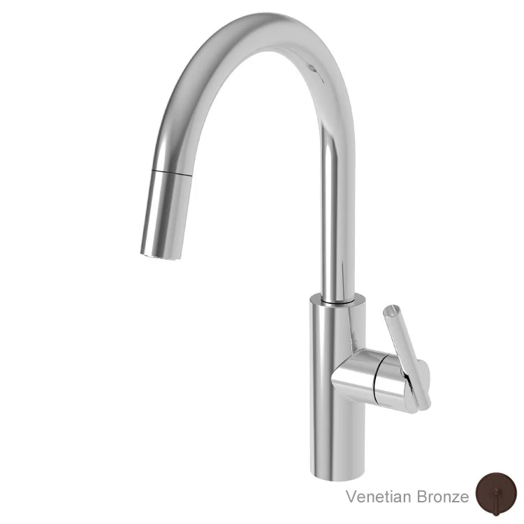 Kitchen Faucet East Linear 1 Lever ADA English Bronze Pull Down Spout Height 9-3/5 Inch 1.8 Gallons per Minute - Frankwebs