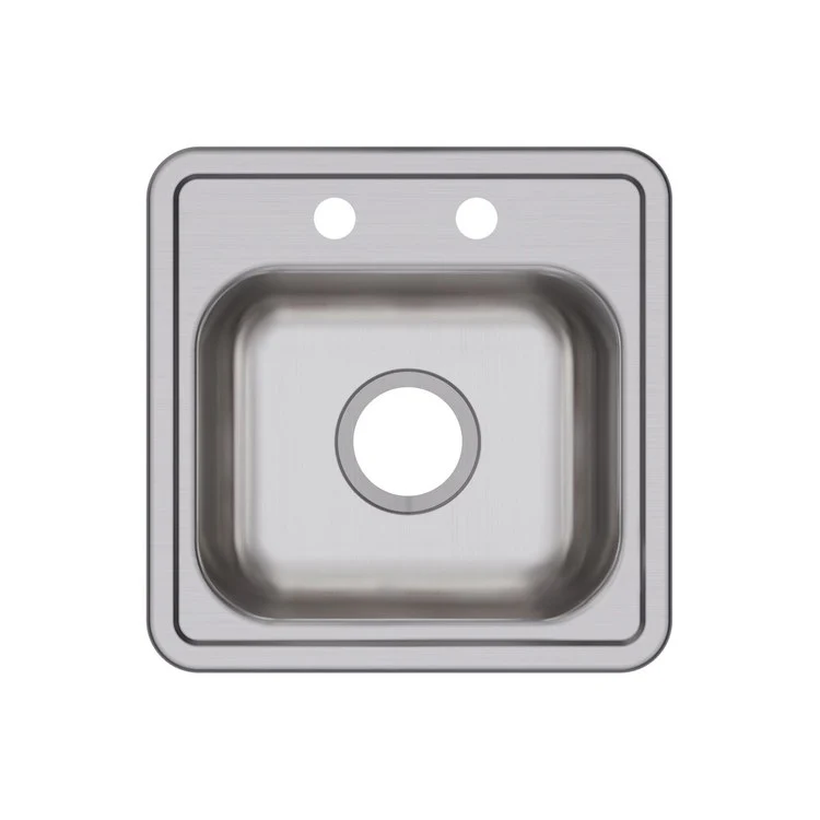 Bar Sink Dayton 15 x 15 Inch Single Bowl with Drain Opening 2 Hole ADA Satin Drop-In Square Drain Size 3-1/2 Inch - Frankwebs
