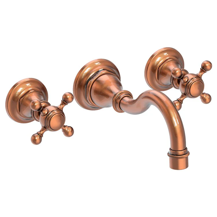 Lavatory Faucet Victoria Wall Mount 8 Inch Spread 2 Cross ADA Watersense Polished Brass Uncoated Living 1.2 Gallons Per Minute Brass Less Drain Spout Reach 8-1/6 Inch - Frankwebs