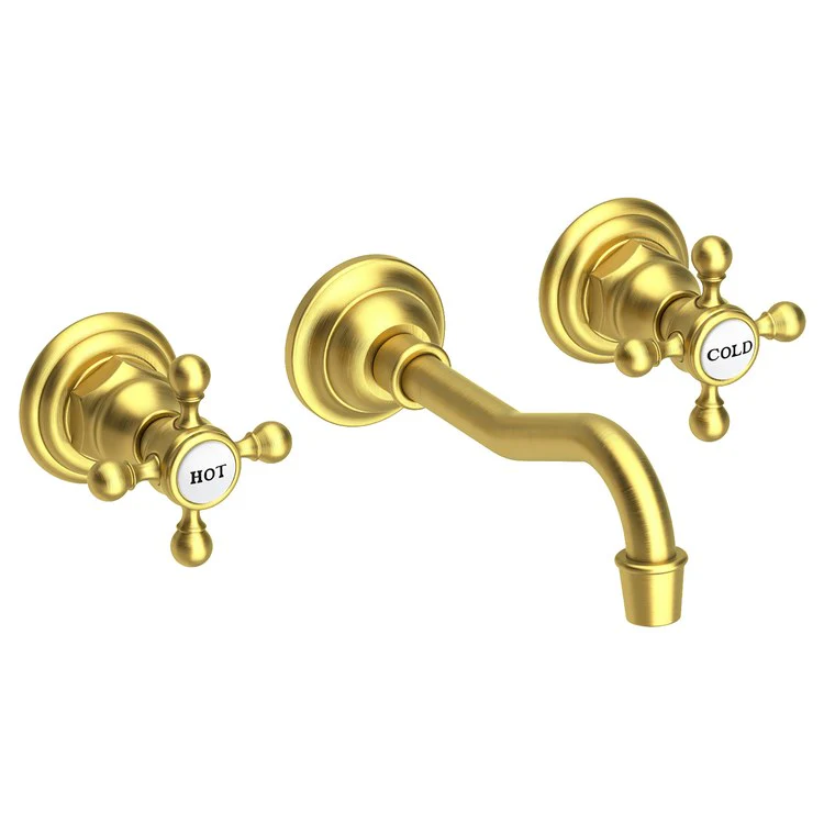 Lavatory Trim Chesterfield Wall Mount 2 Cross Polished Gold PVD ADA WaterSense 1.2 Gallons per Minute - Frankwebs