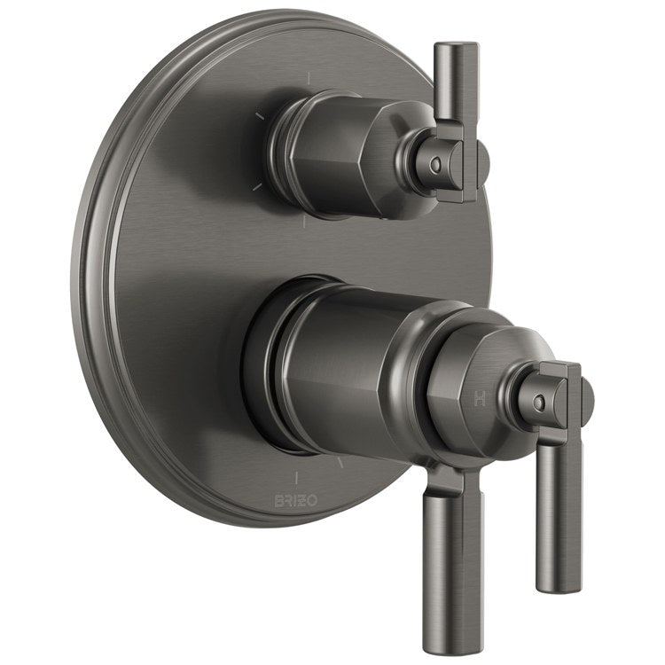 Thermostatic Trim Invari Tempassure Valve with Integrated 6 Function Diverter 3 Lever Brilliance Polished Gold ADA for 3 Shower Applications - Frankwebs