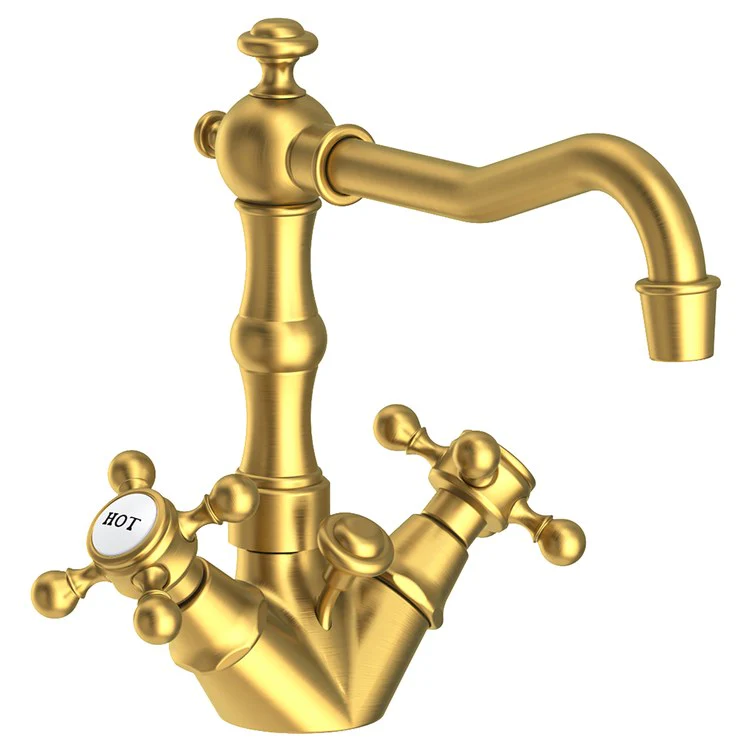 Lavatory Faucet Chesterfield 2 Cross ADA Antique Brass 1.2 Gallons per Minute Brass Spout Height 5-1/4 Inch - Frankwebs