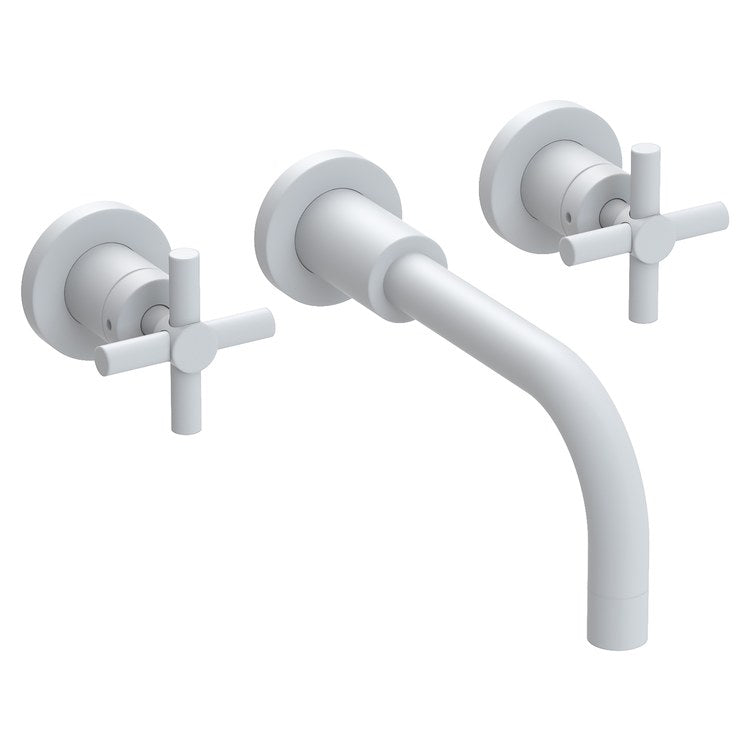 East Linear Two Handle Wall-Mount Bathroom Faucet with Cross Handles - French Gold - Frankwebs