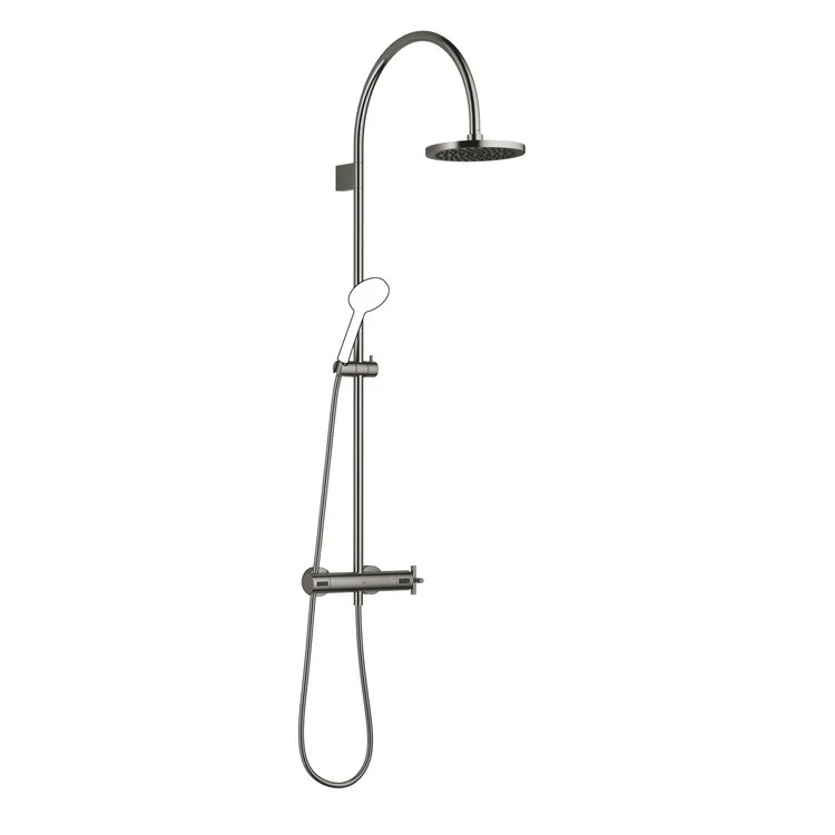 Shower Set TARA Exposed with Thermostat Less Handshower 1 Cross Dark Chrome 1.8 Gallons per Minute - Frankwebs
