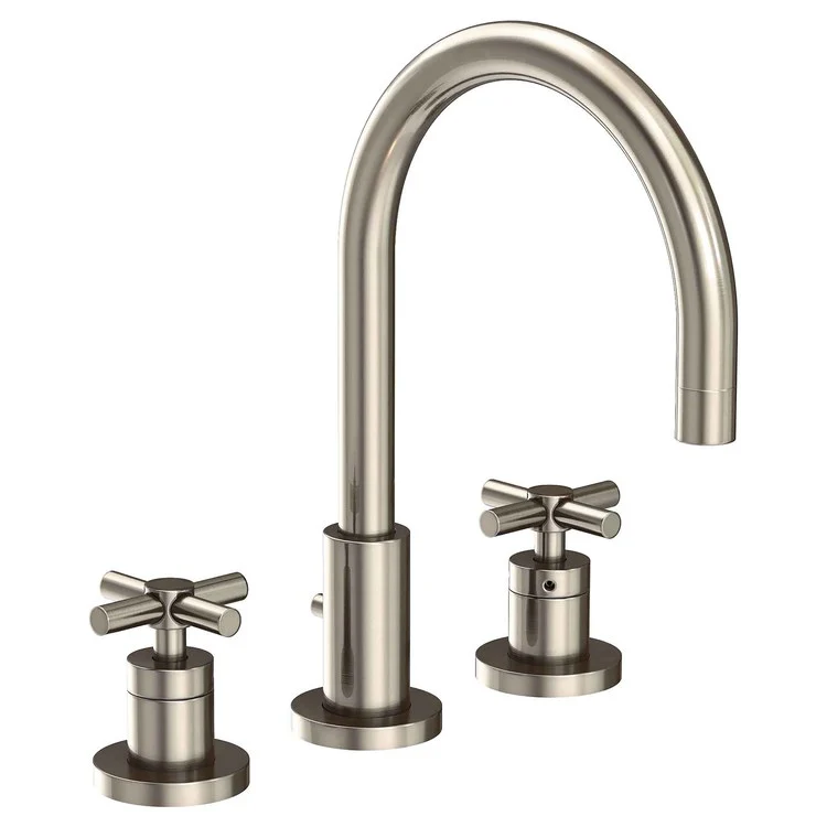 East Linear Two Handle Widespread Bathroom Faucet with Cross Handles with Drain - Midnight Chrome - Frankwebs