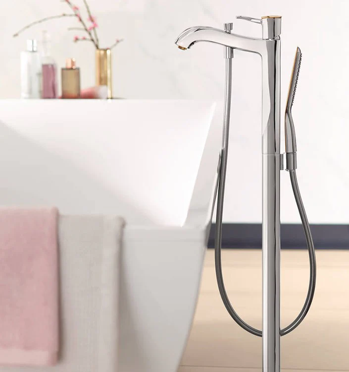 Metropol Classic Single Handle Floor Mount Freestanding Tub Filler with Handshower - Frankwebs