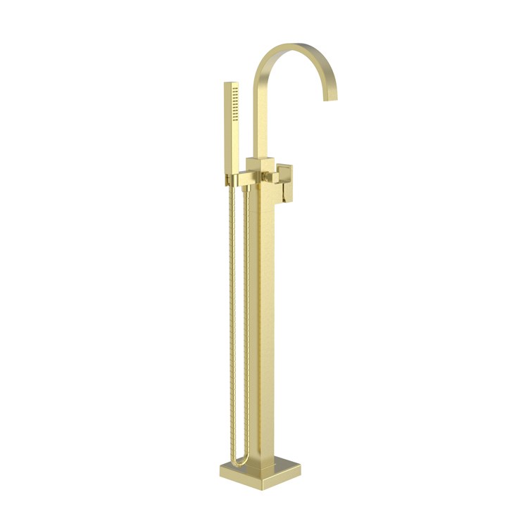 Tub Filler Secant Freestanding with Handshower 1 Lever ADA Polished Gold PVD - Frankwebs