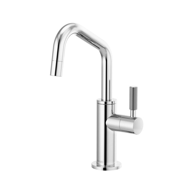 Beverage Faucet Litze Cold Water 1 Knurled Lever ADA Brilliance Luxe Gold Angled Spout 360 Degree Swivel - Frankwebs