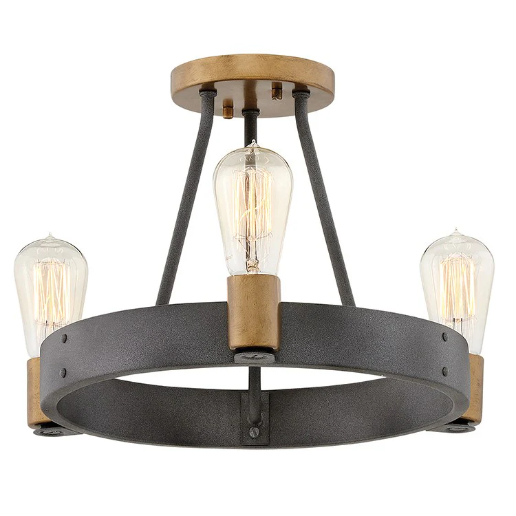 Silas Three-Light Semi-Flush Mount Ceiling Fixture - Frankwebs