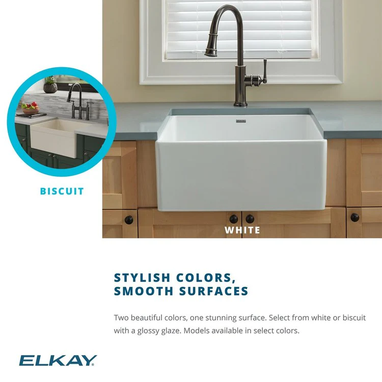 Kitchen Sink Fireclay 24.5 x 20 Inch Single Bowl Apron Front Biscuit Farmhouse Drain Location Center - Frankwebs