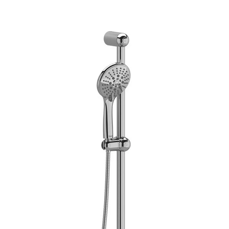Handshower Set Round 3-Jet with Cursor Brushed Nickel 3 Function WaterSense 1.8 Gallons per Minute 32 Inch Slide Bar - Frankwebs
