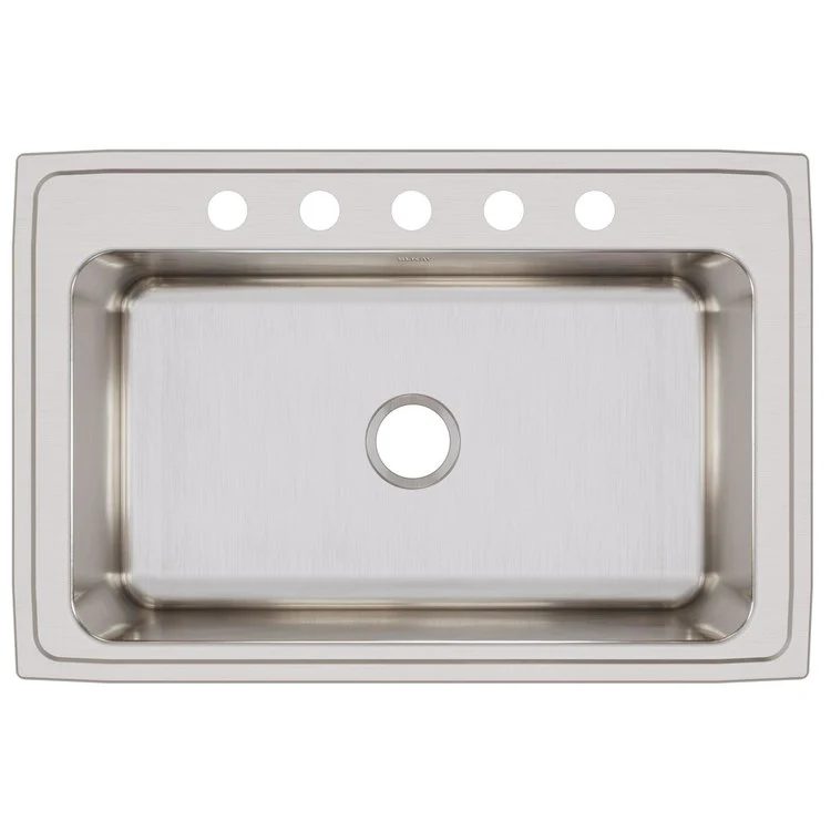 Kitchen Sink Lustertone Classic 33 x 22 Inch Single Bowl 5 Hole Lustrous Satin Drop-In 11-5/8 Inch - Frankwebs