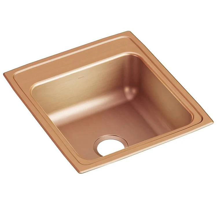 Kitchen Sink 19.5 x 22 Inch Single Bowl OS4 Hole Copper Drop-In CuVerro Antimicrobial Copper Drain Location Center Bottom Only Pads - Frankwebs
