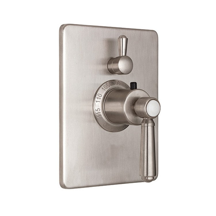 Thermostatic Trim Montecito Rectangular with Single Volume Control 2 Lever Polished Chrome ADA for Requires Rough Valve TH51-R Or TH51D2-R Handles and Escutcheon Brass - Frankwebs