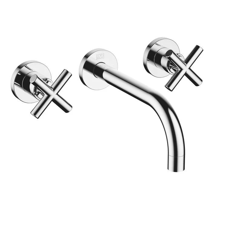 Lavatory Faucet TARA Wall Mount Mixer 2 Cross ADA WaterSense Chrome 1.2 Gallons per Minute Less Drain 3 Hole - Frankwebs