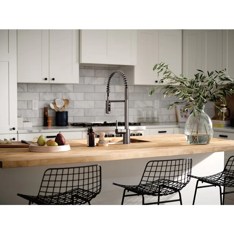 Kitchen Faucet Align Pre-Rinse Spring 1 Lever ADA Black Stainless High Arc 1/3 Hole 1.5 Gallons per Minute - Frankwebs