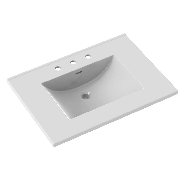 Vanity Top Ceramic Top Centerset 31 x 22 Inch White 8 Inch Spread Ceramic 3 Hole 3 Centimeter - Frankwebs