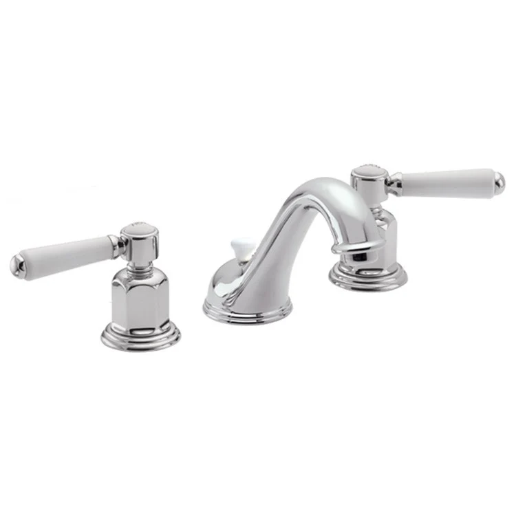Lavatory Faucet Cardiff Widespread 8 Inch Spread 2 Lever ADA Polished Chrome 1.2 Gallons per Minute Spout Height 2-15/16 Inch - Frankwebs
