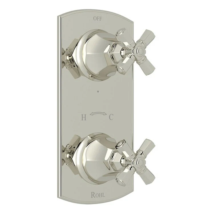 Thermostatic Trim Palladian 1/2 Inch with Diverter 2 Cross Polished Chrome 6.7 Gallons per Minute Brass - Frankwebs