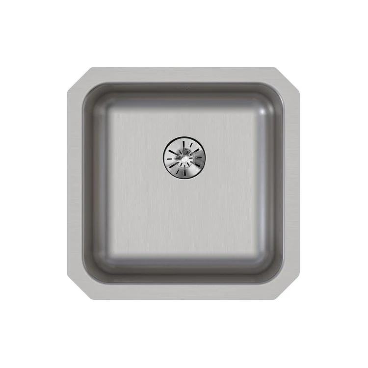 Kitchen Sink Lustertone Classic 16.5 x 16.5 Inch Single Bowl with Perfect Drain ADA Lustrous Satin Undermount Square Drain Location Rear Center Depth 6-7/8 Inch Bottom Only Pads - Frankwebs