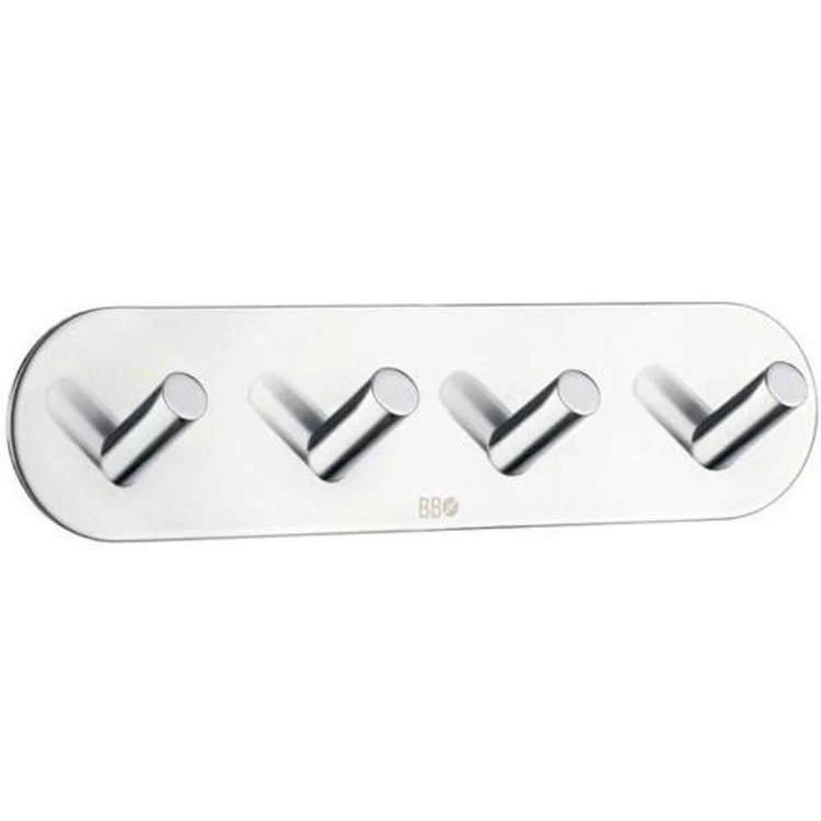 Coat Rack 4 Hook 1-1/4 x 7 x 1-7/8 Inch Polished Chrome Stainless Steel - Frankwebs