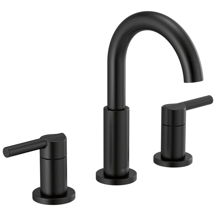 Lavatory Faucet Nicoli Widespread 6-16 Inch Spread 2 Lever ADA WaterSense Matte Black 1.2 Gallons per Minute 8-5/8 Inch - Frankwebs