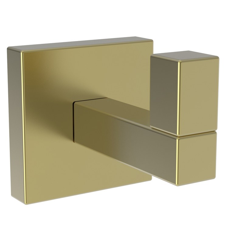 Robe Hook Cube 2 Single French Gold PVD 1-4/5 Inch 2-3/8 Inch Wall Mount Brass - Frankwebs