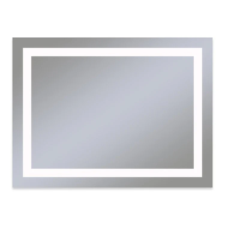 Bathroom Mirror Vitality Inset Light Pattern Flippable Rectangular 48W x 36H Inch Wall Mount Defogger Included and Color Temperature 4000 Kelvin Cool White Light - Frankwebs