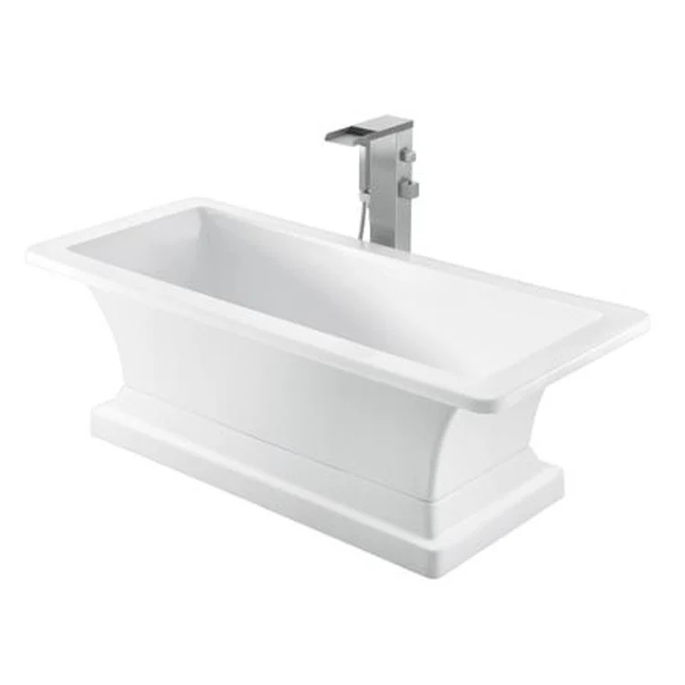 Freestanding Tub Sydney 67 Inch Rectangle Acrylic White 7 Inch Center Faucet Holes - Frankwebs