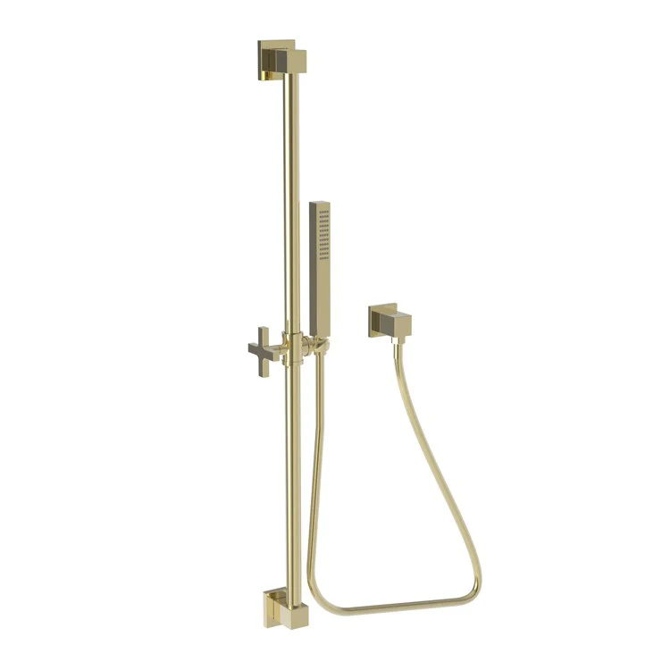 Handshower Set Tub and Shower Slide Bar with Cross Handle Satin Nickel PVD 1 Function 1.8 Gallons per Minute - Frankwebs