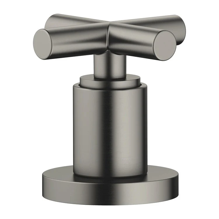 Deck Valve TARA Clockwise Closing Cross Brushed Dark Platinum 1-1/4 Inch ADA - Frankwebs