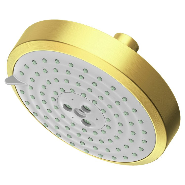 Showerhead Newport Bath 3 Function Satin Gold PVD 5-15/16 Inch 1.8 Gallons per Minute Full/Message/Intense Turbo Spray - Frankwebs