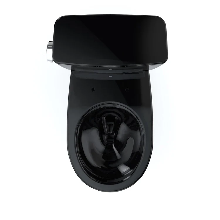 Toilet Drake 2 Pieces Universal Height Ebony Round Front ADA 30-1/8 Inch 1.28 Gallons per Flush Left Hand Chrome Less Seat - Frankwebs