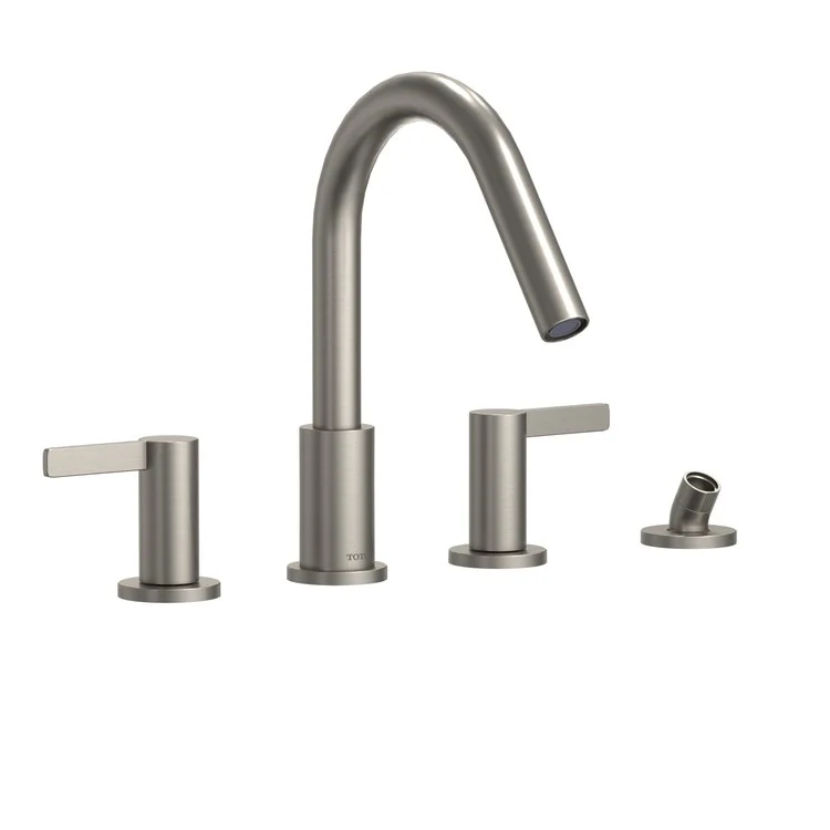 Roman Tub Trim GF Includes Handshower Outlet and Hose Less Handshower 2 Lever Polished Nickel ADA 8-11/16 Inch Reach - Frankwebs