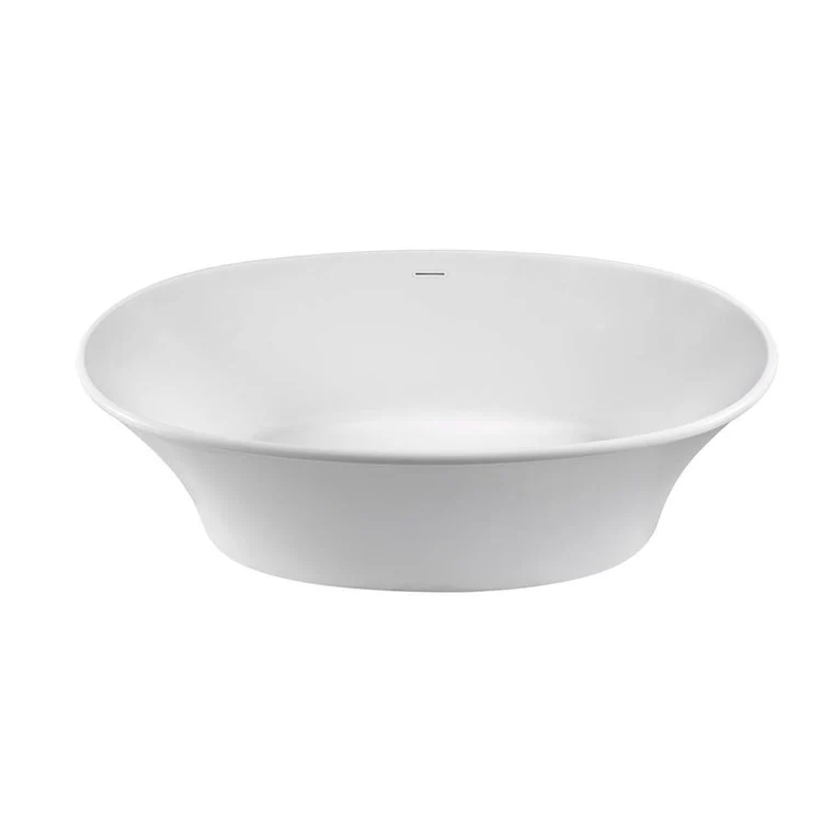 Air Tub Charlotte 65.5 x 32 Inch Freestanding Center Drain White Gloss Oval - Frankwebs