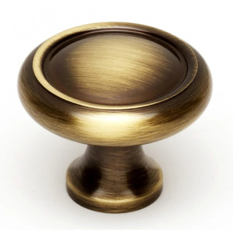 Knob V Collection Round Unlacquered Brass Brass 1-1/4 Inch 1-1/4 Inch 3/4 Inch - Frankwebs