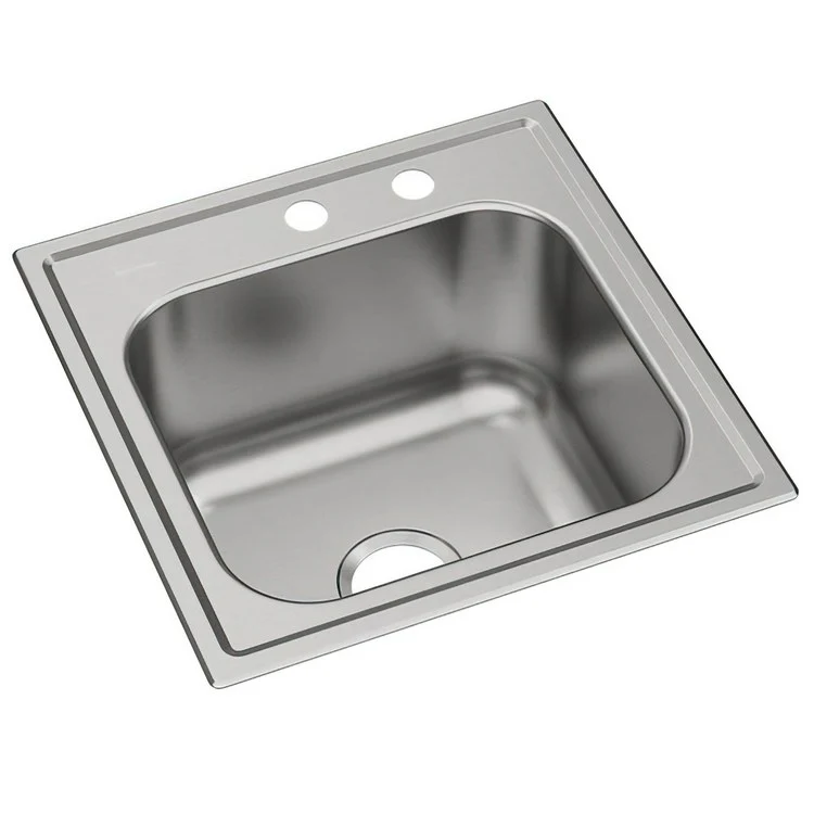 Laundry Sink Dayton Premium 25 x 22 Inch Single Bowl MR2 Hole Premium Highlighted Satin Drop-In - Frankwebs