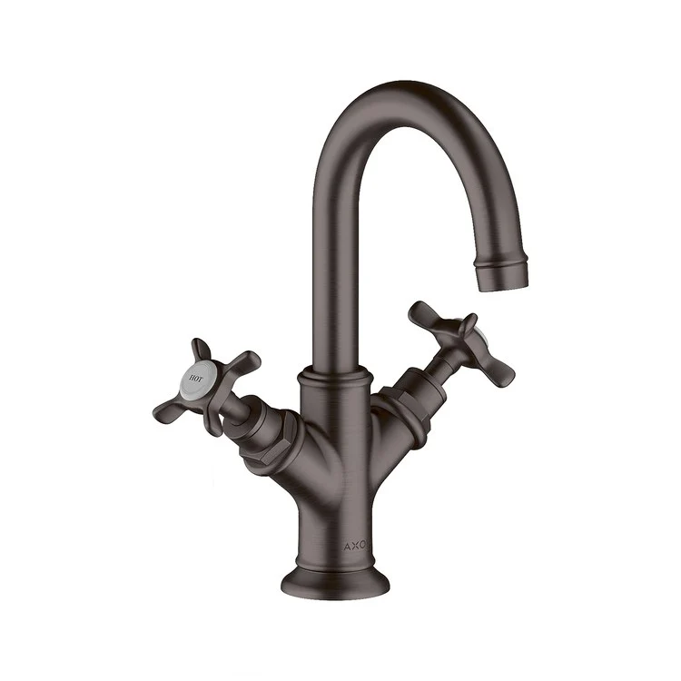 Lavatory Faucet Montreux 2 Cross Brushed Black Chrome 1.2 Gallons per Minute 150 DEG Swivel Pop-Up 1 Hole 6-1/4 Inch - Frankwebs