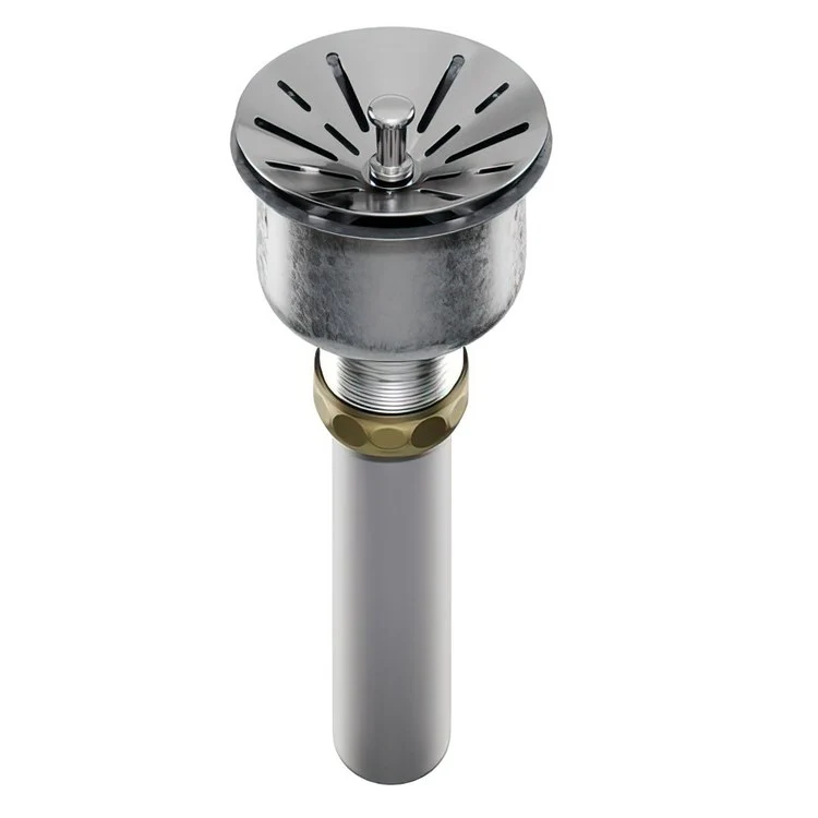 Drain Fitting with Body and Strainer 5 x 4 Inch Stainless Steel for Quartz Sinks with Perfect Drain 4-1/2 Inch - Frankwebs