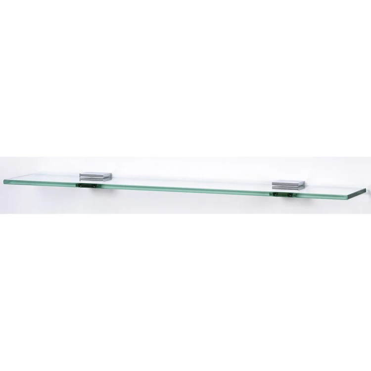Shelf Contemporary II Bath with Brackets Unlacquered Brass 18 Inch Brass/Glass 4-1/2 Inch - Frankwebs