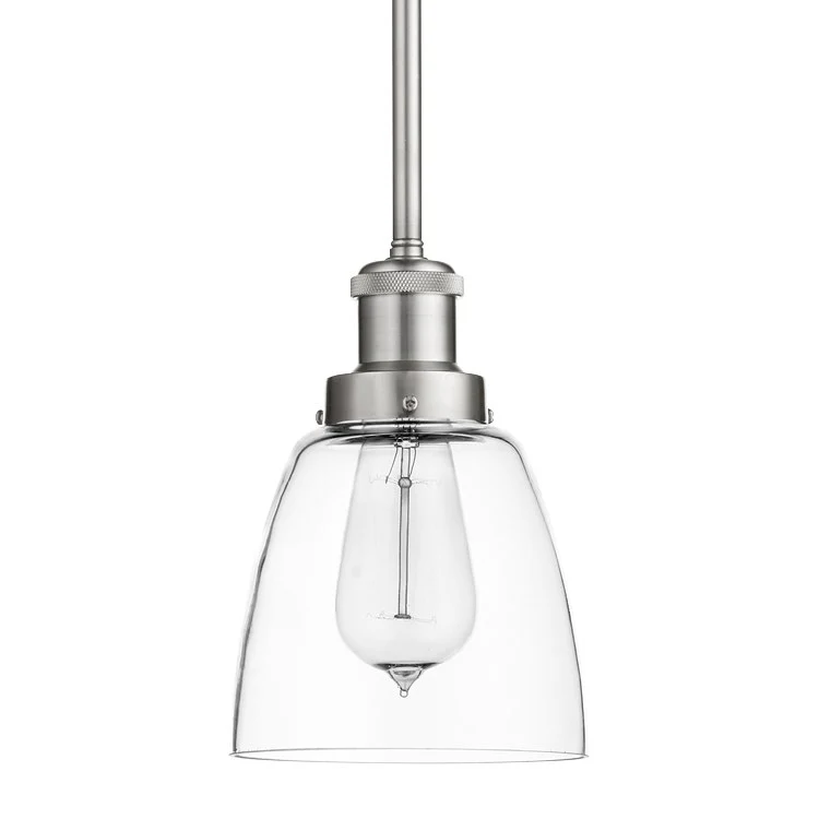 Single-Light Mini Pendant with Clear Glass Bell Shade - Frankwebs