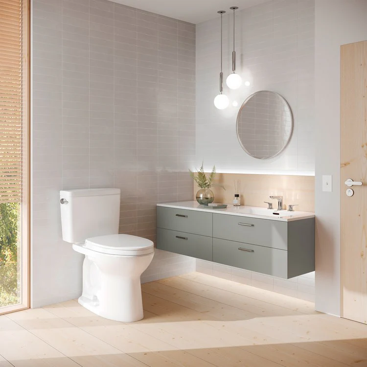 Toilet Drake 2 Pieces Universal Height Cotton Elongated ADA 30-1/8 Inch 1.28 Gallons per Flush 10 Inch Rough Left Hand Chrome Less Seat - Frankwebs