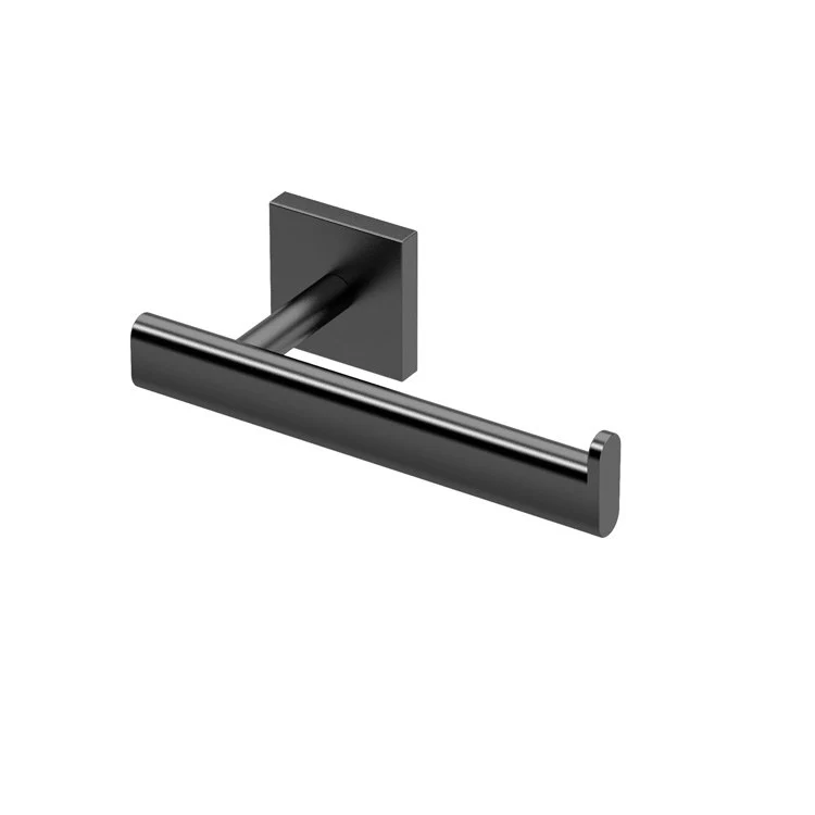 Toilet Paper Holder Elevate Single Post Matte Black Metal Wall Mount - Frankwebs