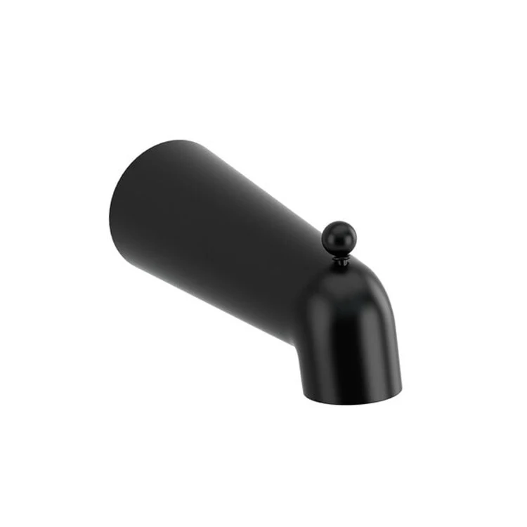 Tub Spout Round with Integrated Diverter Black 7-1/4L Inch Brass - Frankwebs