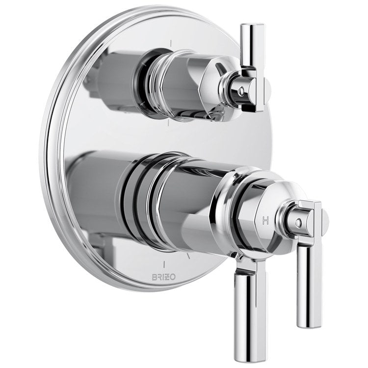 Thermostatic Trim Invari Tempassure Valve with Integrated 6 Function Diverter 3 Lever Brilliance Polished Gold ADA for 3 Shower Applications - Frankwebs
