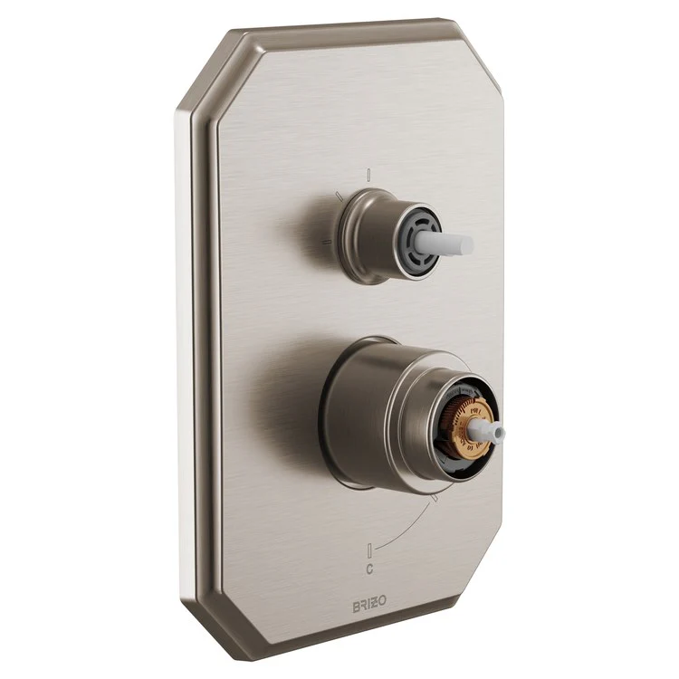 Pressure Balance Valve Trim Beauclere with Integrated 3 Function Diverter Less Handle Brilliance Black Onyx - Frankwebs