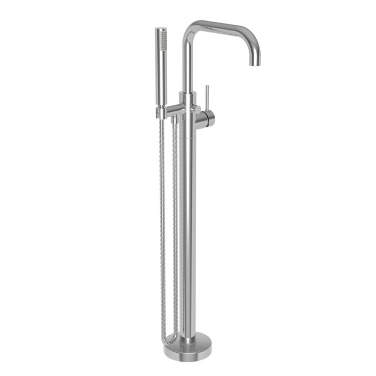 Tub Filler East Square Exposed Freestanding with Handshower 1 Lever ADA Forever Brass PVD Brass 1.8GPM Handshower - Frankwebs